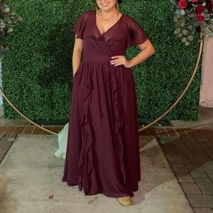 David’s Bridal Wine Color Dress